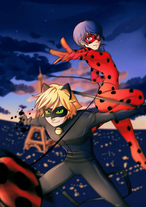 Action Packed Miraculous Ladybug Wallpaper