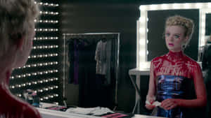 Actress Bloody Dress Mirror Reflection Wallpaper