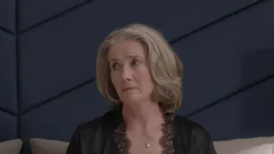 Actress Emma Thompson Dazzling In Black Top Wallpaper