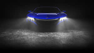 Acura N S X Blue Front View Nighttime Wallpaper