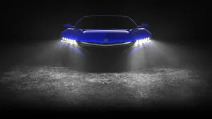Acura N S X Blue Front View Nighttime Wallpaper