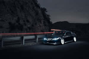 Acura R L Nighttime Mountain Road Wallpaper