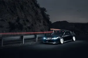 Acura R L Nighttime Mountain Road Wallpaper