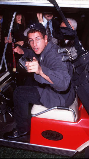 Adam Sandler In The Cart Wallpaper