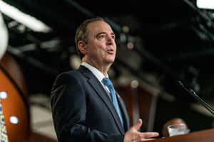 Adam Schiff Giving A Speech Wallpaper