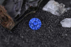 Adamant Blue On Black Wallpaper