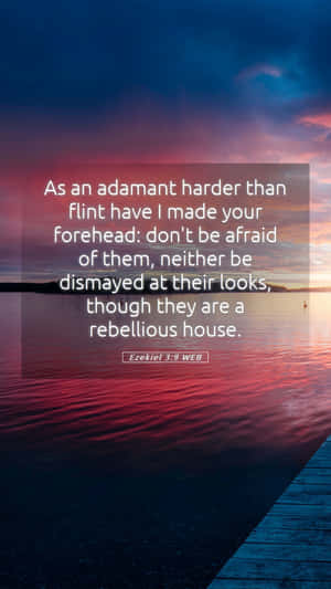 Adamant Sunset Bible Verse Wallpaper