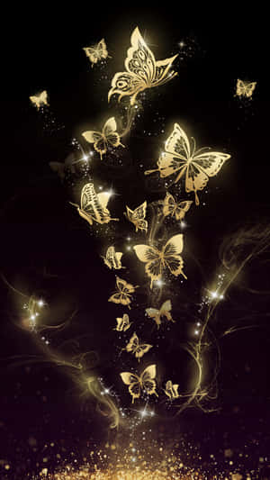 Add A Magical Touch To Your Look With A Glitter Butterfly Wallpaper