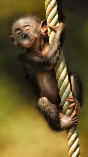 Add A Touch Of Fun To Your Iphone With The Monkey Iphone Wallpaper Set. Wallpaper