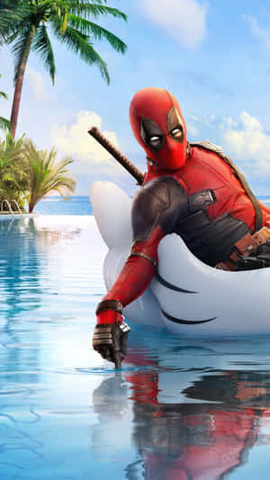 Add Some Flare To Your Phone - Upgrade To A Deadpool Iphone! Wallpaper