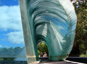 Adelaide Botanic Garden Glass Wave Sculpture Wallpaper