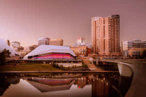 Adelaide Festival Centre Dusk Reflection Wallpaper