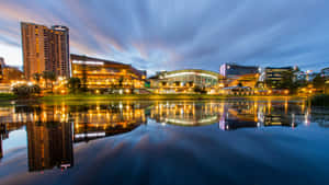 Adelaide Festival Centre Evening Reflection Wallpaper