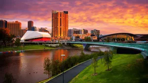 Adelaide Festival Centre Sunset Skyline Wallpaper