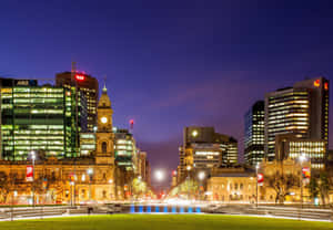 Adelaide Victoria Square Night View Wallpaper