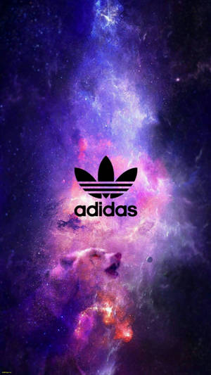 Adidas Brand On Purple Galaxy Wolf Wallpaper