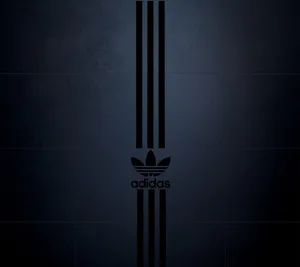 Adidas Logo In Matte Black Wallpaper