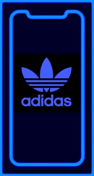 Adidas Logo On A Blue Background Wallpaper