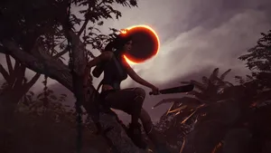 Admire The Shadow Of The Mysterious Tomb Raider Wallpaper