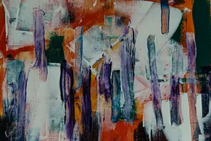 Admire The Whimsy Of This Vintage Paint Abstract Art Wallpaper