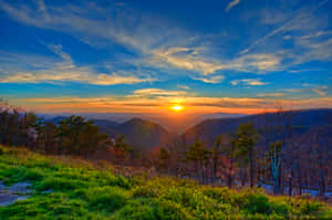 Admiring The Splendor Of The Blue Ridge Mountains Wallpaper