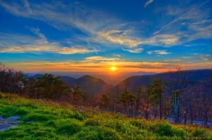 Admiring The Splendor Of The Blue Ridge Mountains Wallpaper