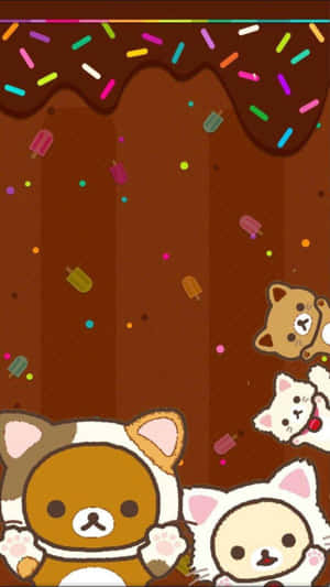 Adorable And Colorful Kawaii Bear Illustration Wallpaper