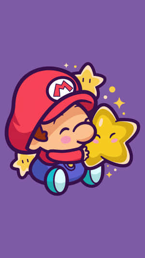 Adorable Animated Character Hugging Star Wallpaper