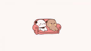 Adorable_ Animated_ Characters_ On_ Sofa Wallpaper