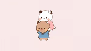 Adorable Animated Characters Piggyback Wallpaper