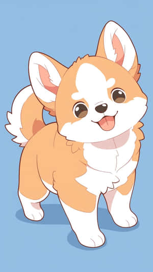 Adorable Anime Corgi Puppy Wallpaper