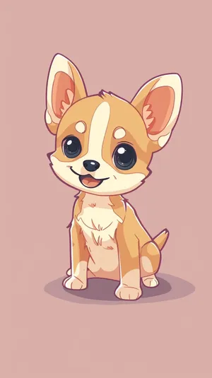 Adorable Anime Corgi Puppy Wallpaper