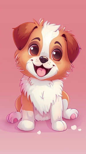 Adorable Anime Puppy Illustration Wallpaper