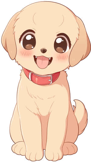 Adorable Anime Puppy Illustration Wallpaper