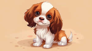 Adorable Anime Puppy Illustration Wallpaper