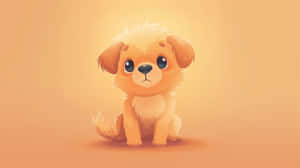 Adorable Anime Puppy Illustration Wallpaper