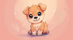 Adorable Anime Puppy Illustration Wallpaper