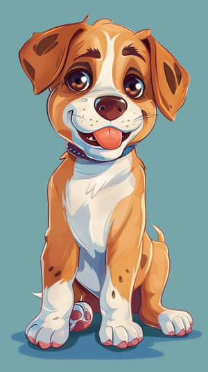 Adorable Anime Puppy Illustration Wallpaper