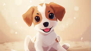 Adorable Anime Puppy Smiling Wallpaper