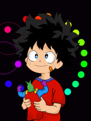 Adorable Baby Deku Blown Away By His Own Power Wallpaper