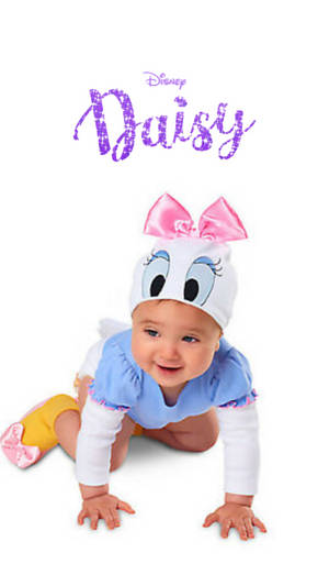 Adorable Baby In Daisy Duck Costume Wallpaper