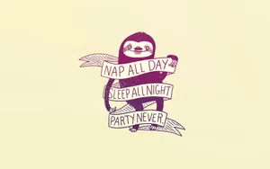 Adorable Baby Sloth Napping Blissfully Wallpaper