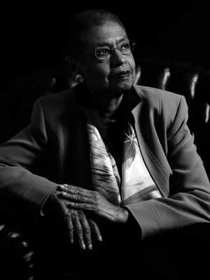 Adorable Black And White Portrait Of Eleanor Holmes Norton Wallpaper