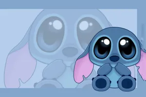 Adorable Blue Stitch Cartoon Wallpaper