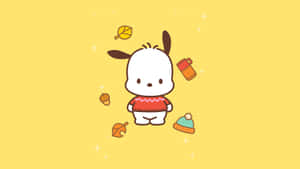 Adorable Cartoon Cow Yellow Background Wallpaper