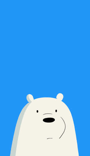 Adorable Cartoon Polar Bear Chilling On Ice Wallpaper