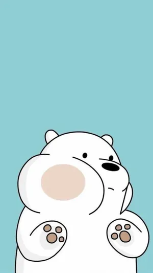 Adorable Cartoon Polar Bear Chilling On Iceberg Wallpaper