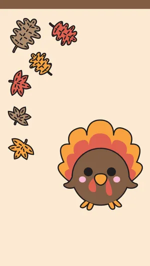 Adorable Cartoon Thanksgiving Turkey Wallpaper