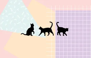 Adorable Cat Pattern Wallpaper