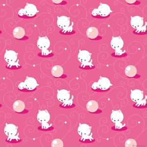 Adorable Cat Pattern Wallpaper